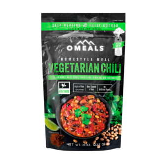OMEALS Self Heating Vegetarian Chili front of bag