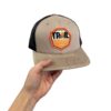 Trail Industries two tone tan & brown patch hat