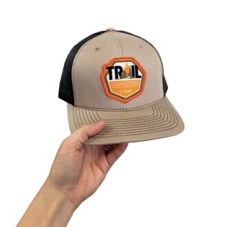 Trail Industries two tone tan & brown patch hat