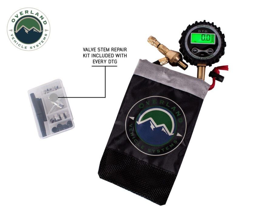 Trail Industries | Overland Vehicle Systems | OVS | Digital Tire Deflator with Valve Kit and Storage Bag Universal