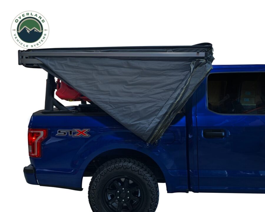 Trail Industries | Overland Vehicle Systems | Nomadic 270 LT Awning Gray with Black Travel Cover, Passenger Side