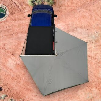 Trail Industries | Overland Vehicle Systems | Nomadic 270 LT Awning Gray with Black Travel Cover, Passenger Side