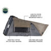 OVS Bushveld Hard Shell Roof Top Tent opened up with material information