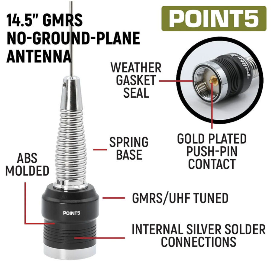 Rugged Radios Radio Kit - GMR25 Waterproof GMRS Band Mobile Radio with Antenna