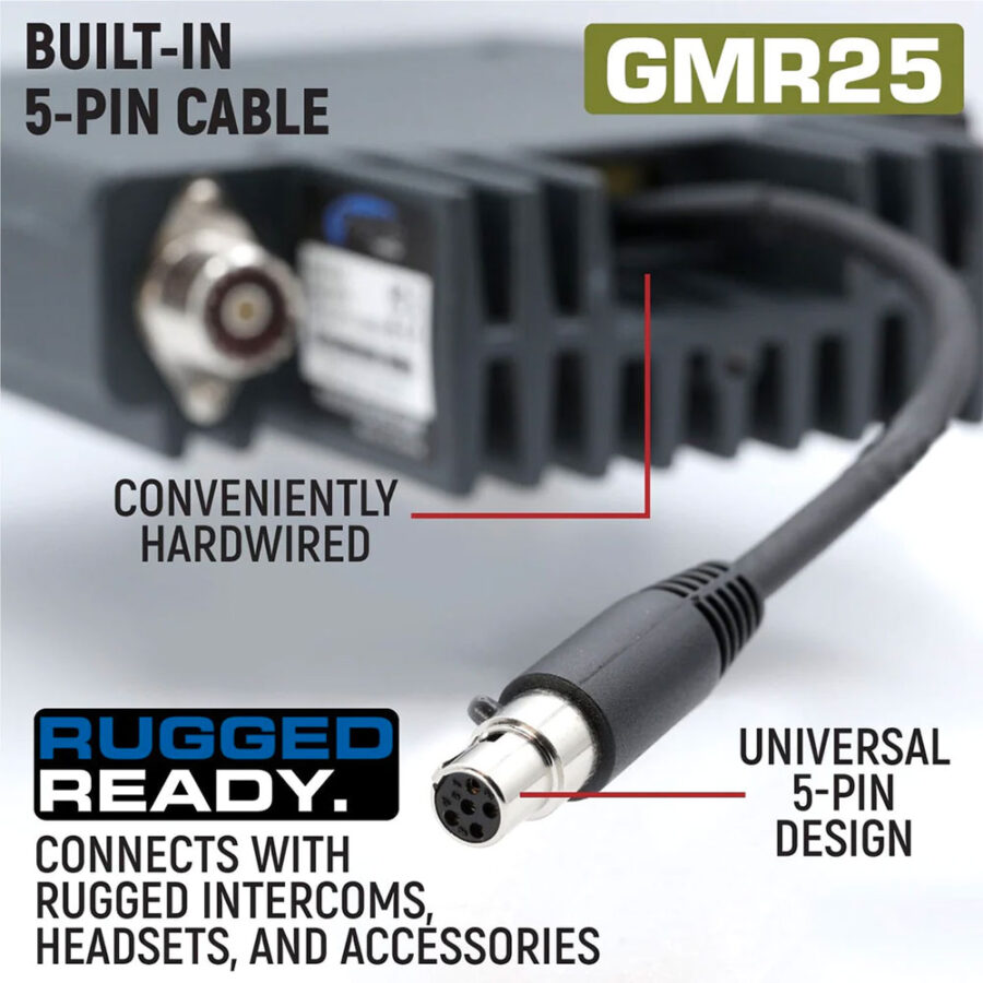 Rugged Radios Radio Kit - GMR25 Waterproof GMRS Band Mobile Radio with Antenna