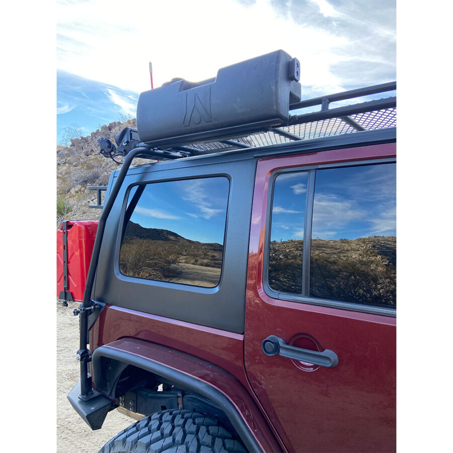 WaterPORT Day Tank on rack of a Jeep Wrangler