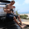 WaterPORT Trailer Hitch Mount rinsing feet off at the back of the truck