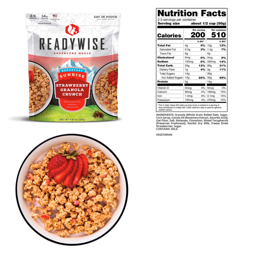 ReadyWise 3 Day Adventure Bag Strawberry Granola Crunch