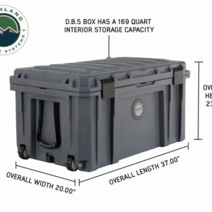 OVS Dark Grey 169 QT Dry Box with Wheels, Drain, and Bottle Opener