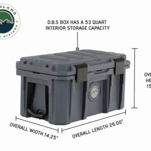 OVS Dark Grey 53 QT Dry Box, Drain, and Bottle Opener