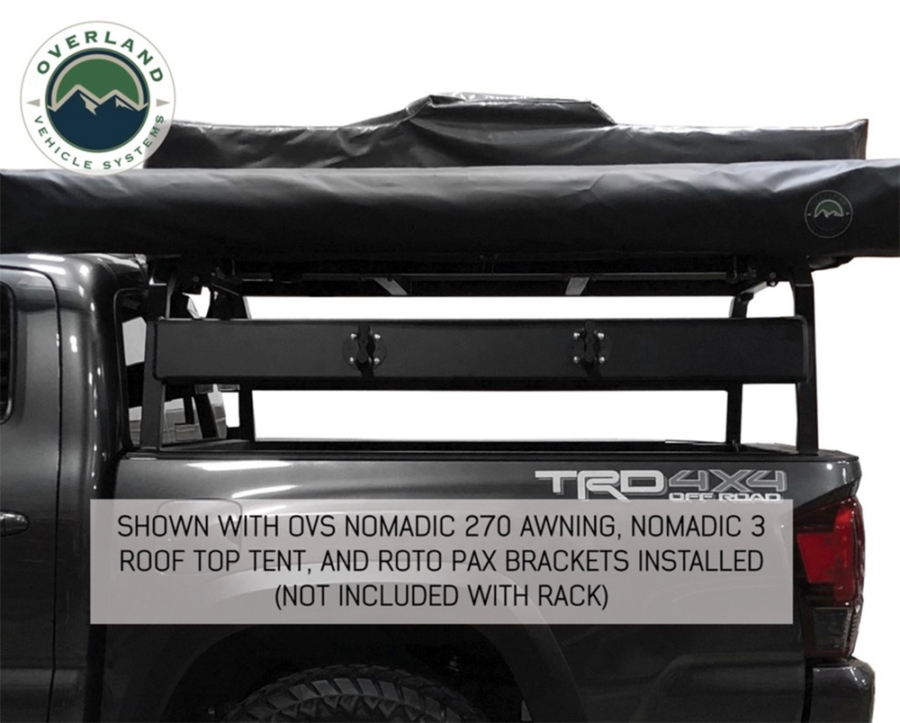 OVS Discovery Rack with Side Cargo Plates, With Front Cargo Tray System Kit Mid Size Truck Short Bed Application