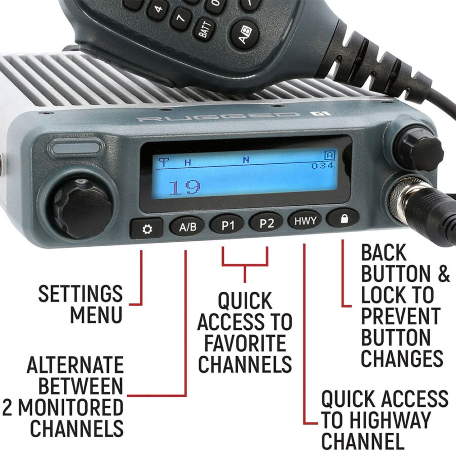 Rugged Radios Rugged G1 ADVENTURE SERIES Waterproof GMRS Mobile Radio - Image 2